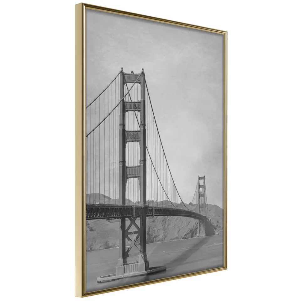 Poster - San Francisco II Bridge size 40x60, gold frame finish