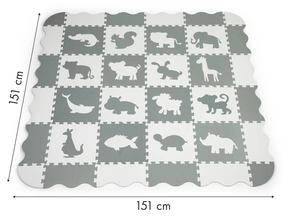 Foam mat with a fence puzzle dry pool 36 pieces Ecotoys