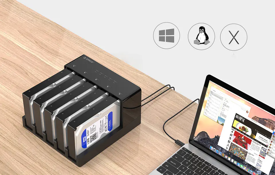 Stacja dokująca Orico 5x SATA 3,5 / 2,5" z funkcją duplikatora