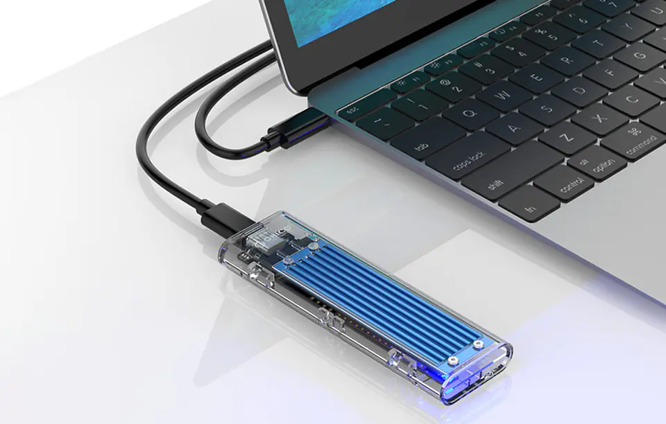 Obudowa dysku SDD M.2 Orico, NVME, USB-C 3.1 Gen.2, 10Gbps (niebieska)