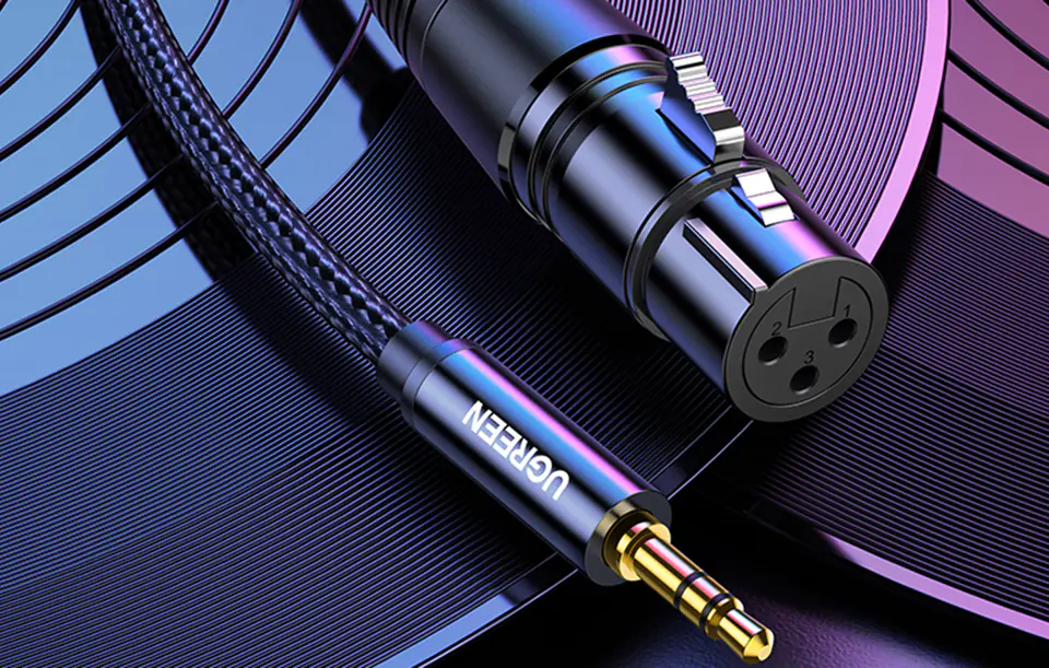 UGREEN AV182 XLR cable for jack 3.5mm AUX 1m (black)