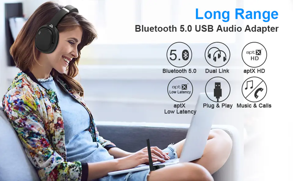 B10PRO Nadajnik Audio Bluetooth 5.0 USB 1Mii 20m