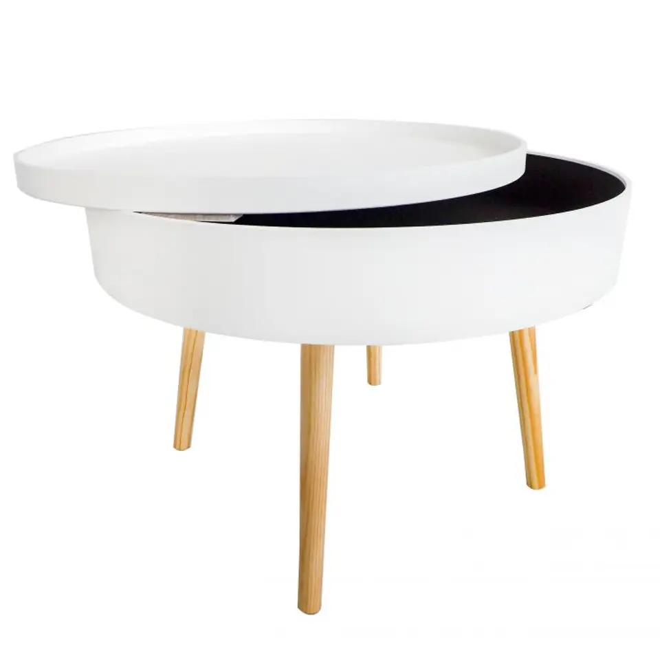 Round coffee table with storage 60cm