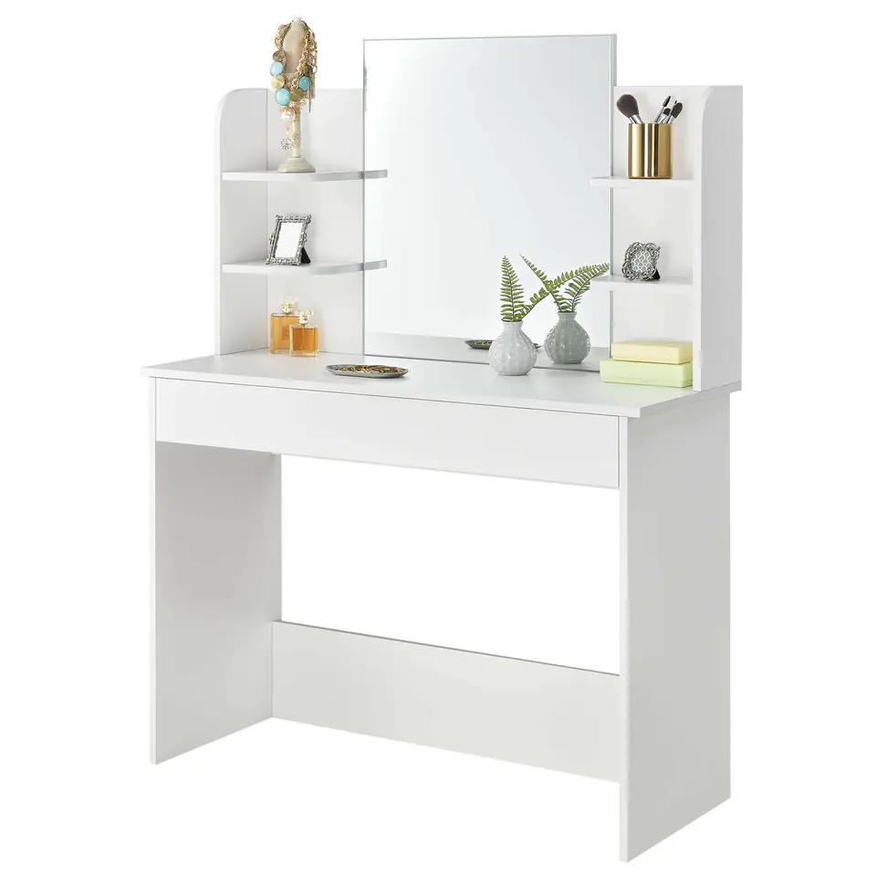 Cosmetic Dressing Table: Modern Large Mirror Shelf ModernHome