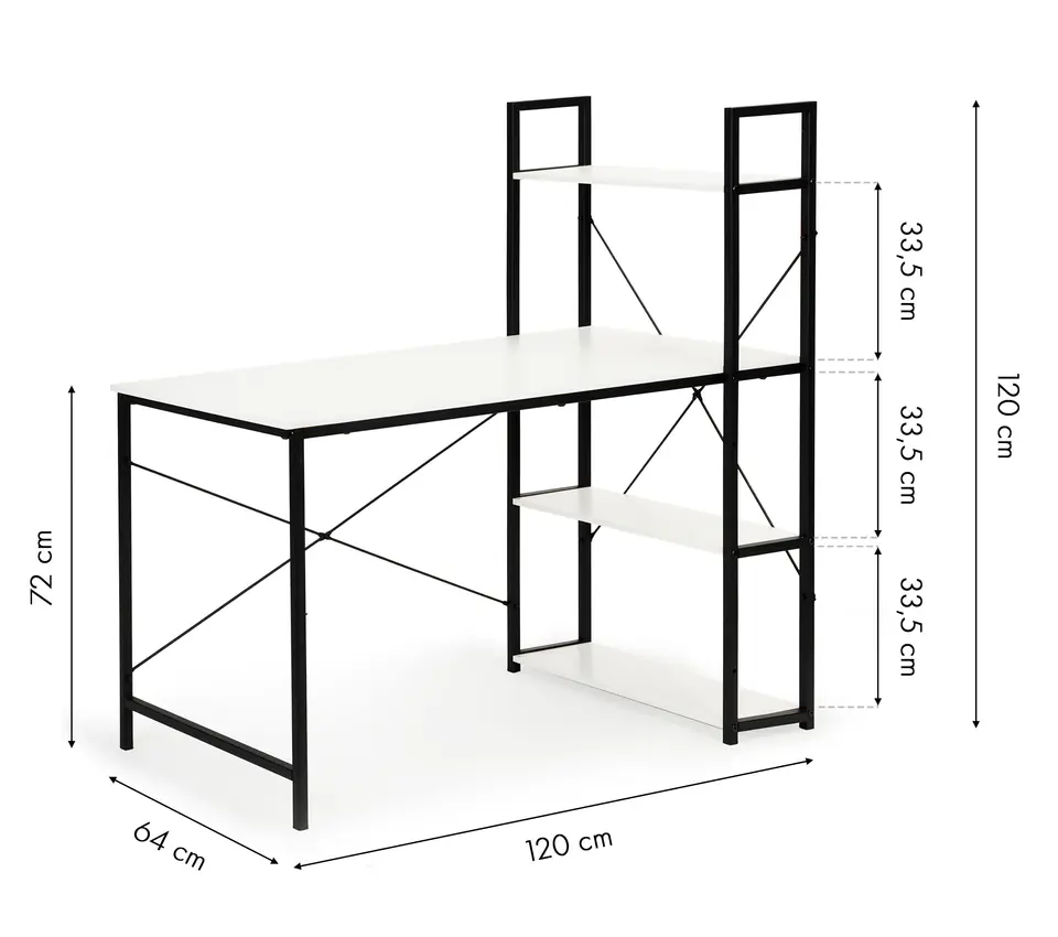 Biurko komputerowe biurowe stół + regał półki loft ModernHome