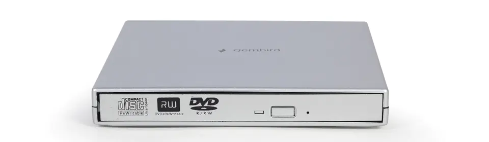 GEMBIRD EXTERNAL DVD BURNER 8X, CD 24X USB 2.0 SLIM SILVER