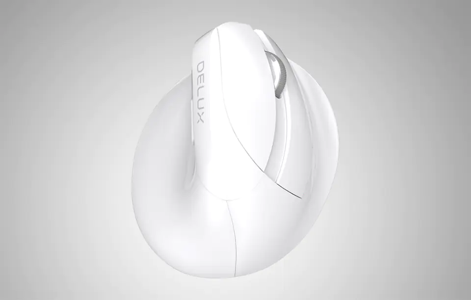 Wireless Vertical Mouse Delux M618Mini DB BT+2.4G 2400DPI (white)