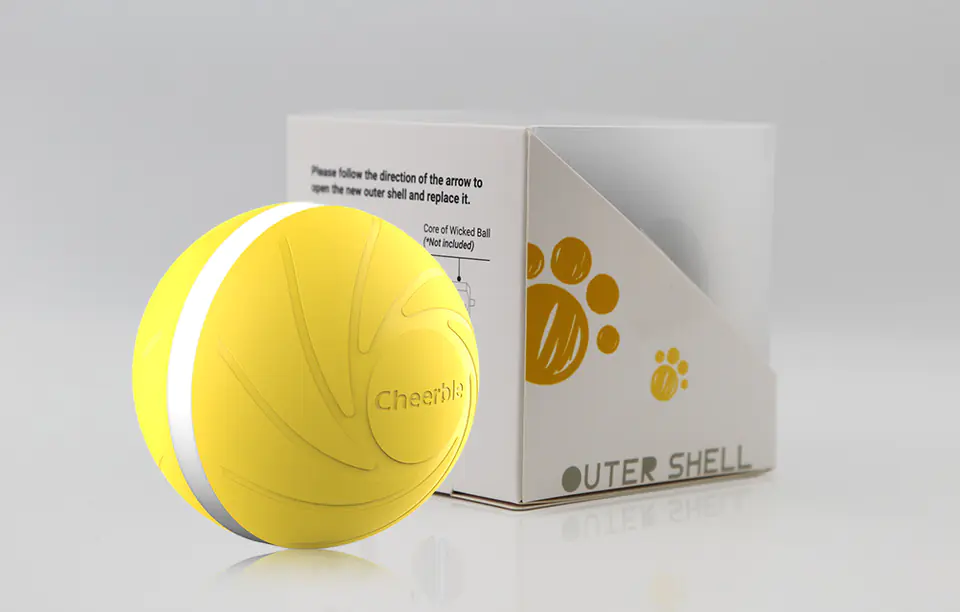 Interactive ball for dogs and cats Cheerble W1 (yellow)