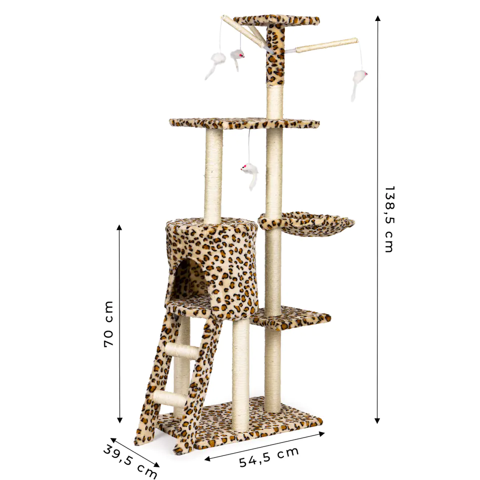 Drapak dla kota domek drzewo legowisko 138 cm XL panterka Petsi