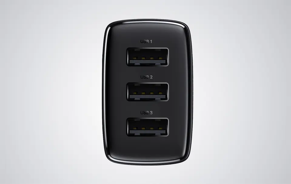 Ładowarka sieciowa Baseus Compact Quick Charger, 3x USB, 17W (czarna)