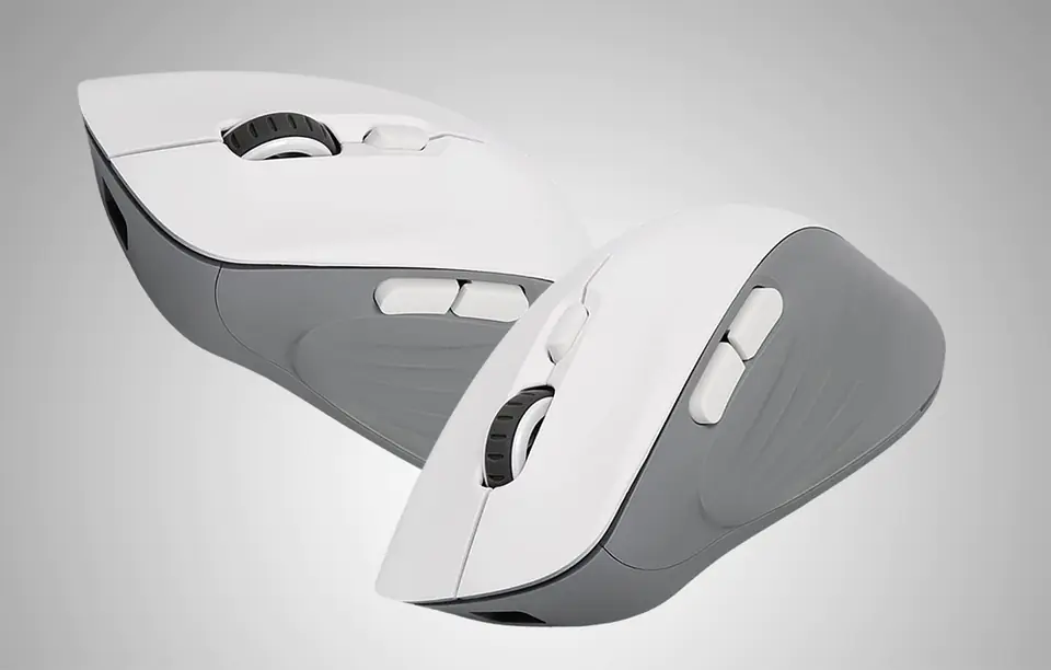 Delux M729DB Wireless Gaming Mouse, BT+2.4G 16000DPI (White)