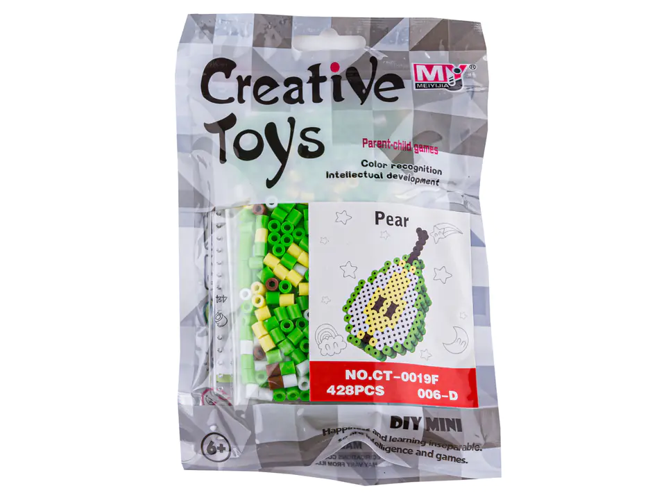 Koraliki do prasowania Wersja 3D, Szablon GRUSZKA Owoce, Saszetka, Prasowanka