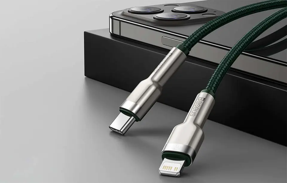 USB-C cable for Lightning Baseus Cafule, PD, 20W, 1m (green)