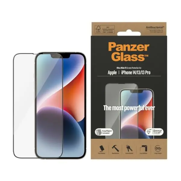 PanzerGlass Screen protector, Apple, iPhone 14/13/13 Pro, Glass, Black, Privacy