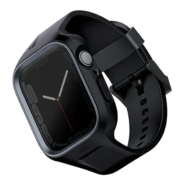 UNIQ pasek Monos 2in1 Apple Watch Strap + Case Series 4/5/6/7/8/9/SE/SE2 44/45mm. czarny/midnight black