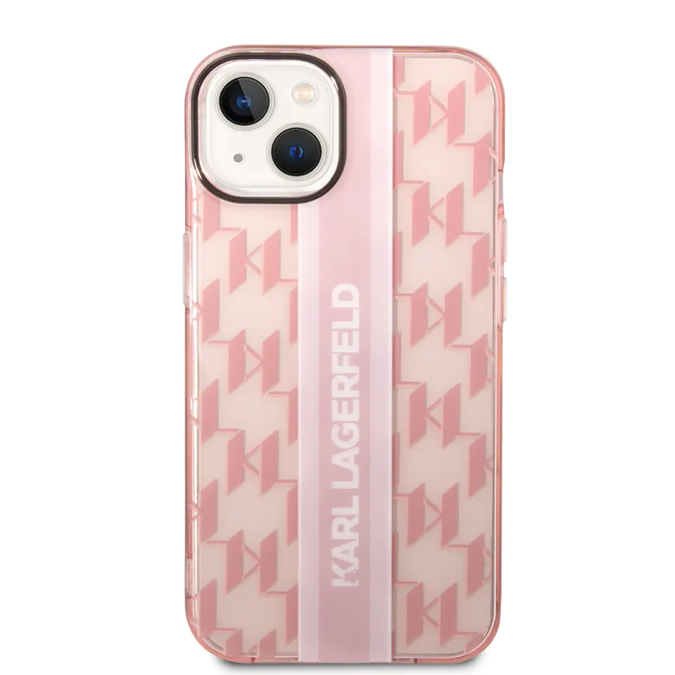 Karl Lagerfeld KLHCP14SHKLSPCP iPhone 14  / 15 / 13 6,1" hardcase różowy/pink Mono Vertical Stripe