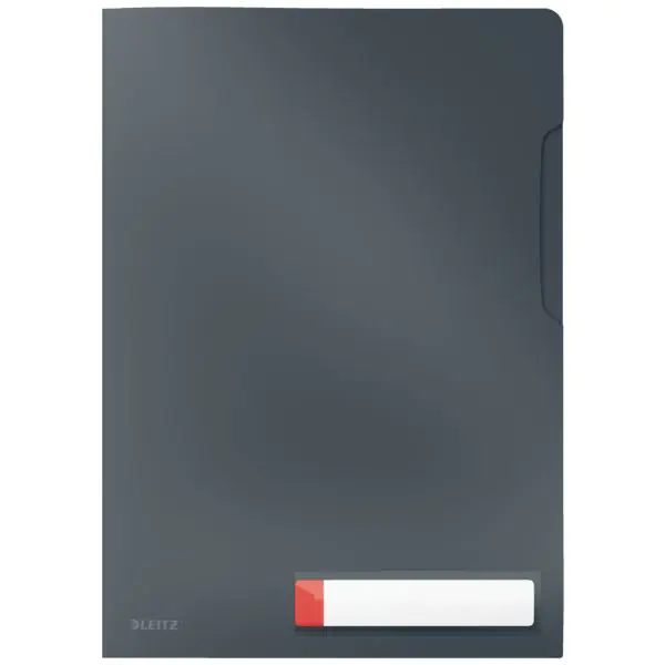 A4 folder with label pocket, grey 47080089 LEITZ | Wasserman.eu