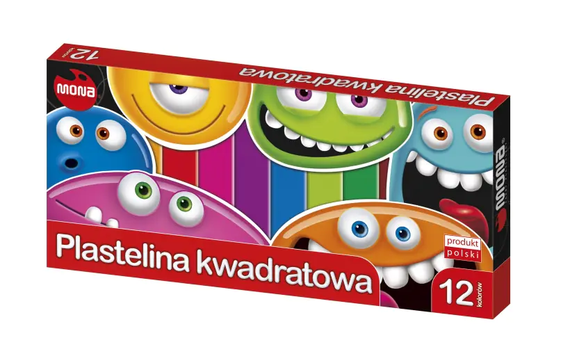 Square plasticine MONA 12 colors St.Majewski