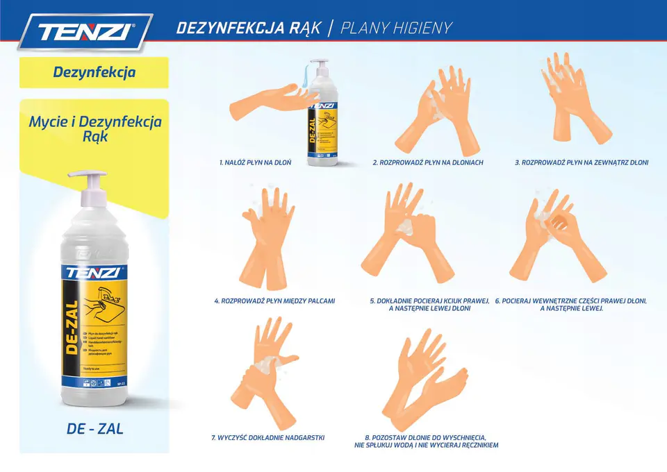 TENZI DE-ZAL liquid for hygienic hand disinfection 1l. (SP-22/001)