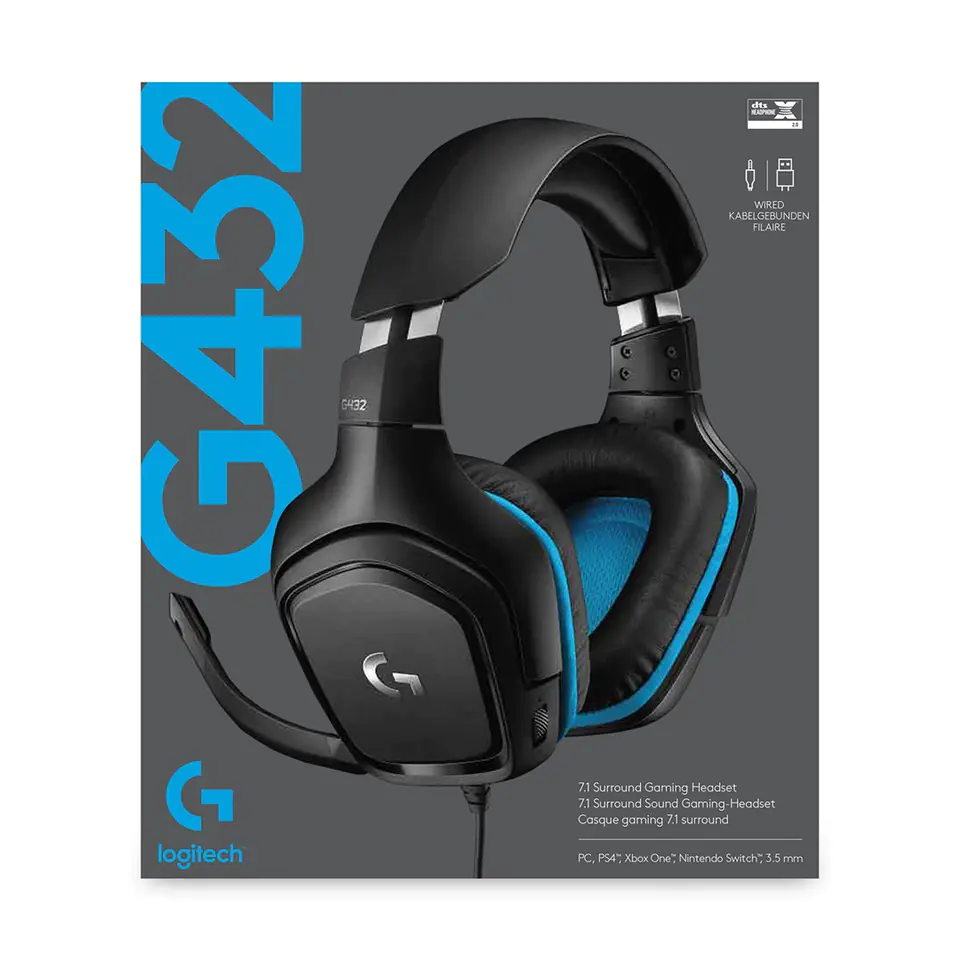 Logitech G432 Wired 7.1 Surround Sound Gaming Headset