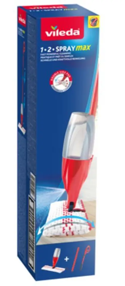 Vileda 1-2 Spray Max Microfibre Mop, Red : : Grocery