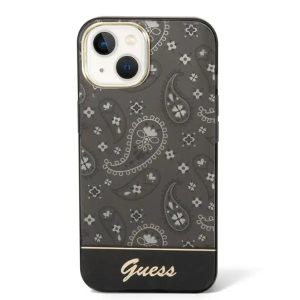 Guess GUHCP14SHGBNHK iPhone 14 / 15 / 13  6.1" czarny/black hardcase Bandana Paisley