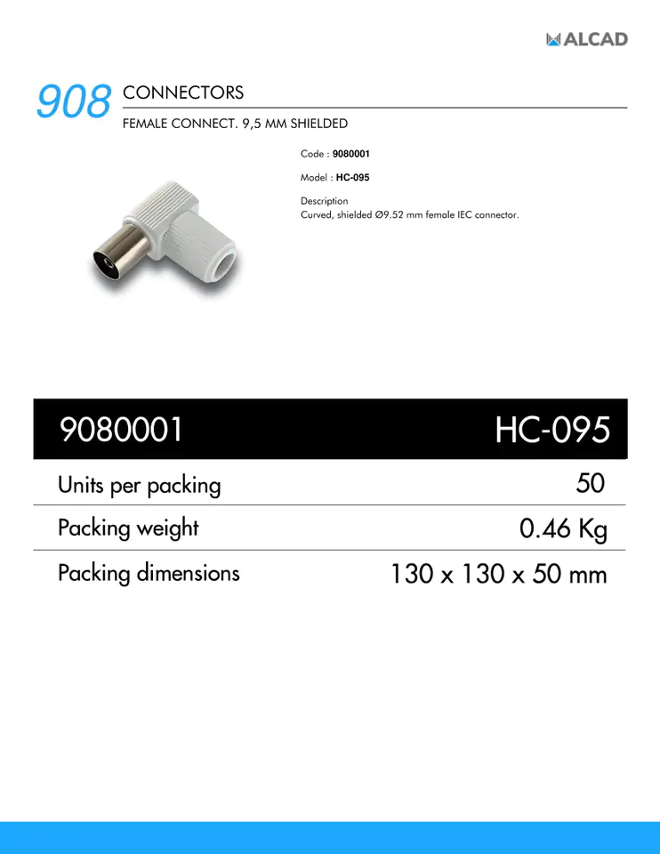 Antenna socket: IEC Alcad HC-095