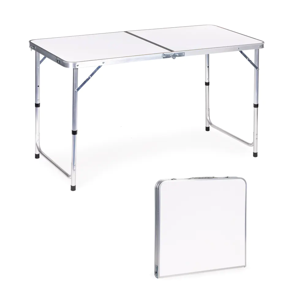 Tourist table, folding table, camping, white