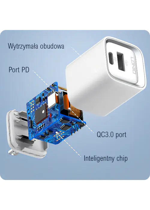 Ładowarka USB 20W PD QC3.0 kabel USB-A microUSB