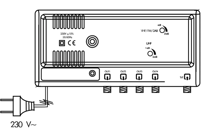 Wzmacniacz amplifer TV 1x4