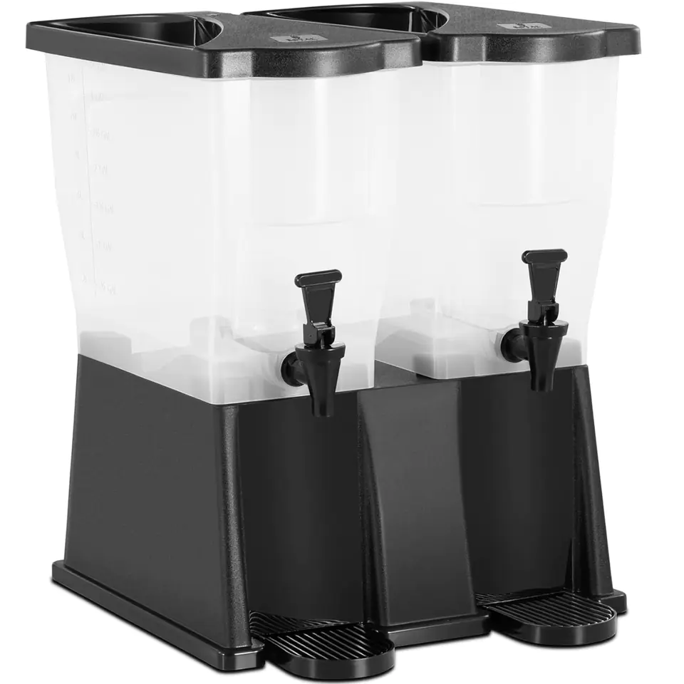 Nosiny 6 Gallons Black Double Beverage Dispenser Plastic Juice Dispenser  Jungle Juice Container with Spigot for Drink Water Tea Lemonade Parties