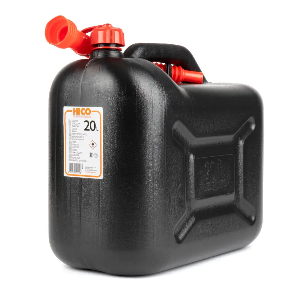 Bidon d'essence 20L métal noir UN/TÜV tested steel plate canister