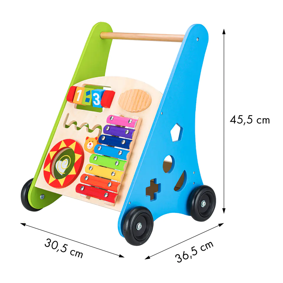 Wooden Pusher Educational Cart Cymbals Blocks