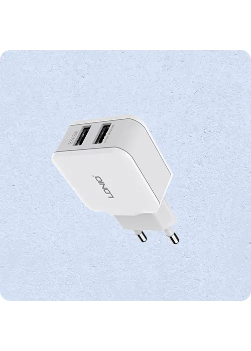 USB charger 12W PD QC2.0 2-port USB-A