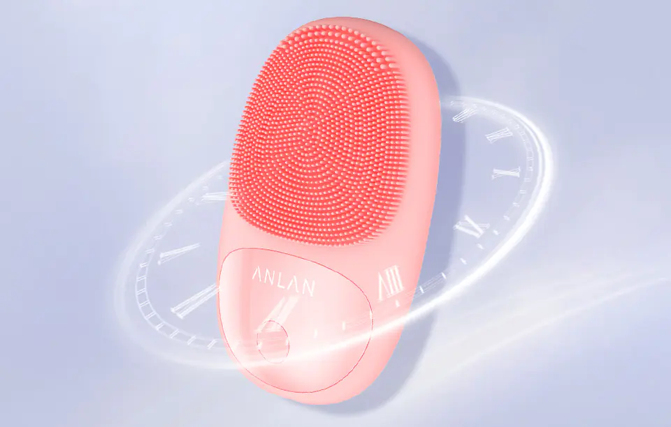 Silicone Mini Sonic Facial Brush with Magnetic Charger ANLAN 01-AJMY21-04A (Pink)