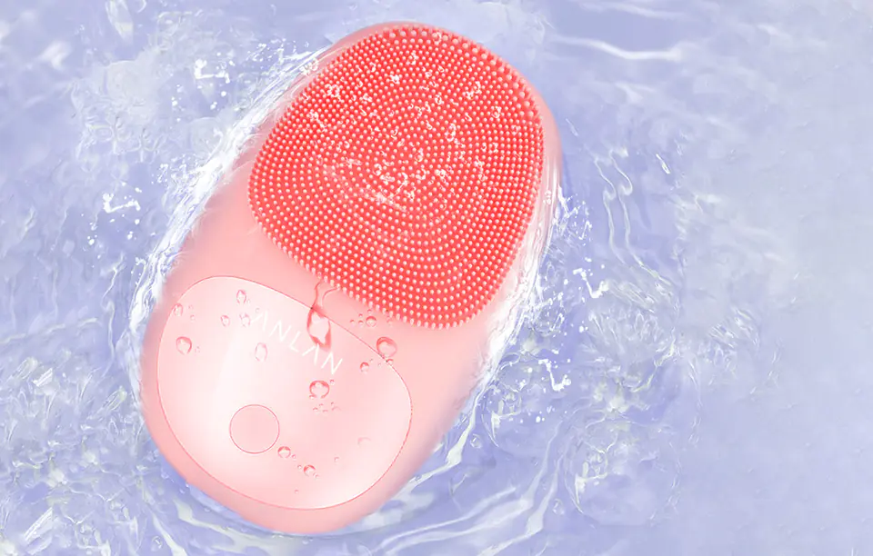 Silicone Mini Sonic Facial Brush with Magnetic Charger ANLAN 01-AJMY21-04A (Pink)