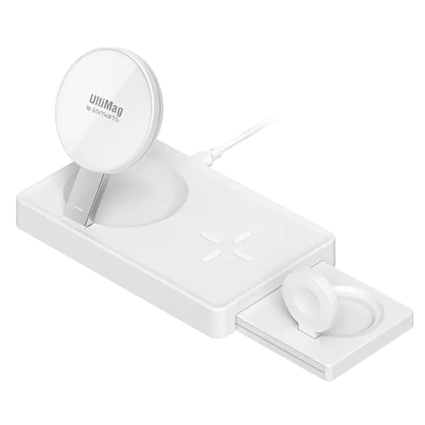 4smarts Ładowarka indukcyjna UltiMag dla iPhone, Apple Watch, Airpods 20W biała/white 456245