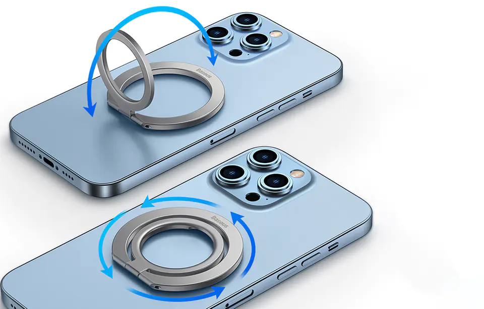 Baseus Halo ring holder for phone (silver)