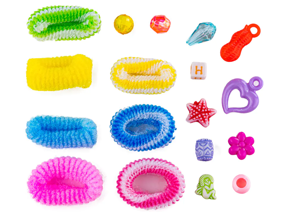 Zestaw Do Tworzenia Biżuterii I Ozdób Do Włosów, Gumki, Koraliki + Akcesoria