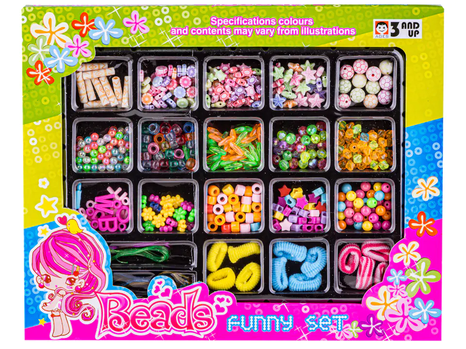 Zestaw Do Tworzenia Biżuterii I Ozdób Do Włosów, Gumki, Koraliki + Akcesoria