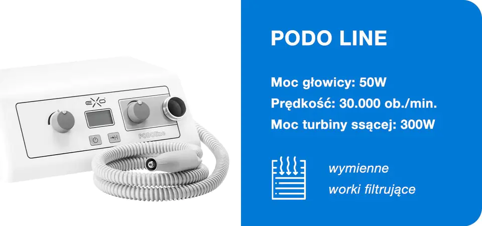 Frezarka podologiczna Exo Podo Line z pochłaniaczem