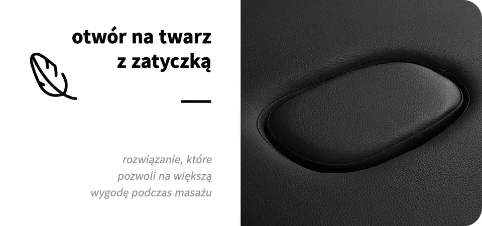 Folding massage table wood Comfort Activ Fizjo Lux 2 segment 190x70 black