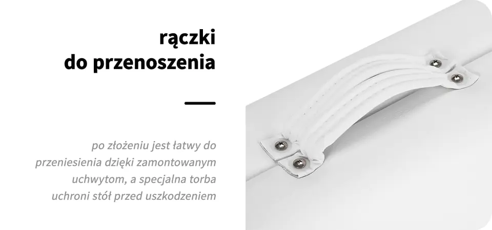 Folding massage table wood Comfort Activ Fizjo Lux 3 segment 190x70 white