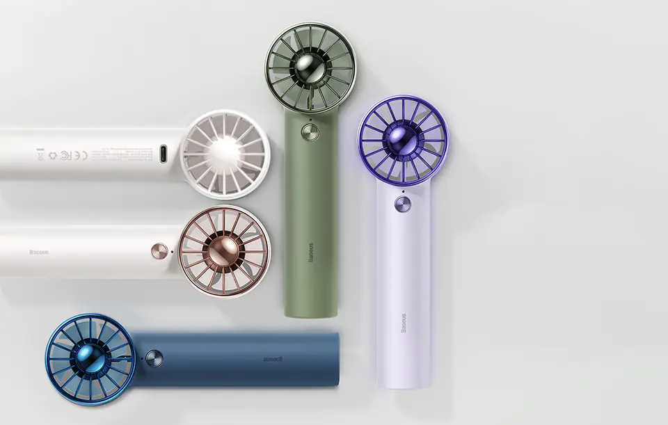 Baseus Flyer Turbine Portable Hand Fan + Lightning Cable (Purple)