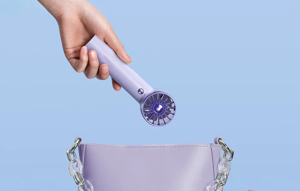 Baseus Flyer Turbine Portable Hand Fan + Lightning Cable (Purple)