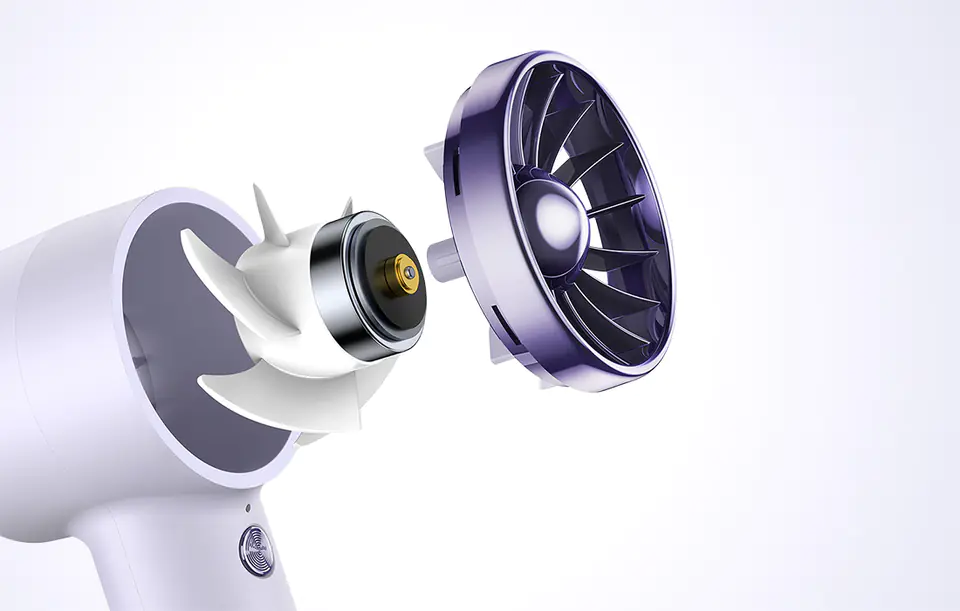 Baseus Flyer Turbine Portable Hand Fan + Lightning Cable (Purple)