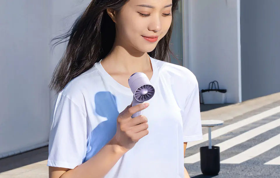 Baseus Flyer Turbine Portable Hand Fan + Lightning Cable (Purple)