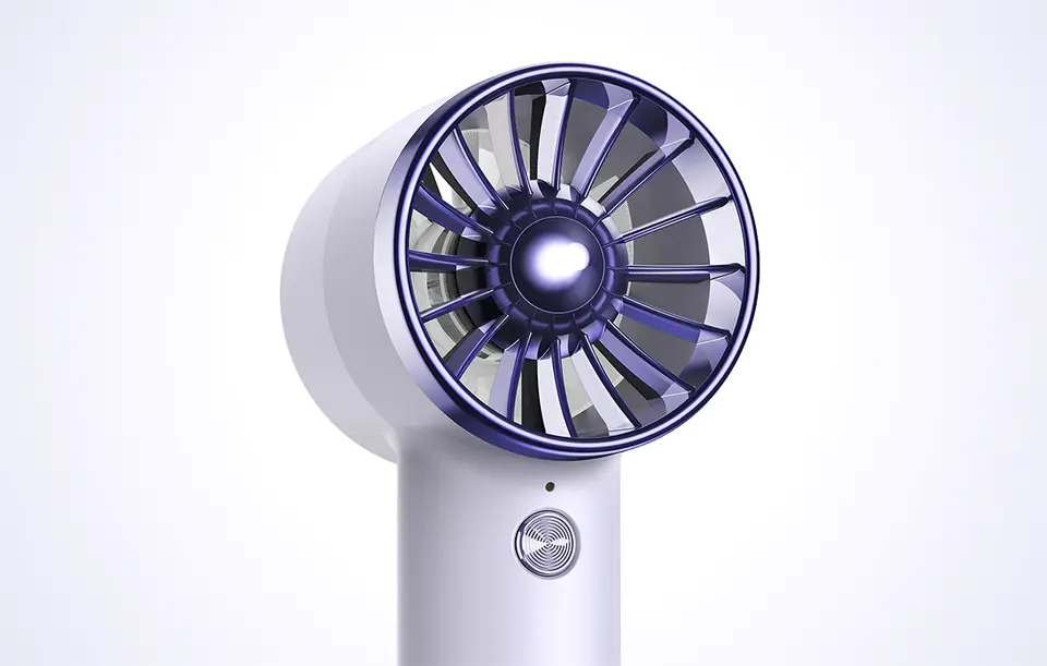 Baseus Flyer Turbine Portable Hand Fan + Lightning Cable (Purple)