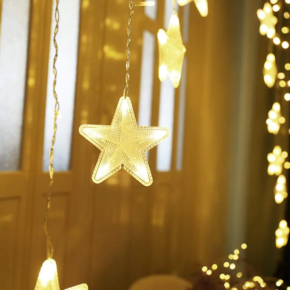 Lights stars Christmas lights hanging curtain 4m 136 LED