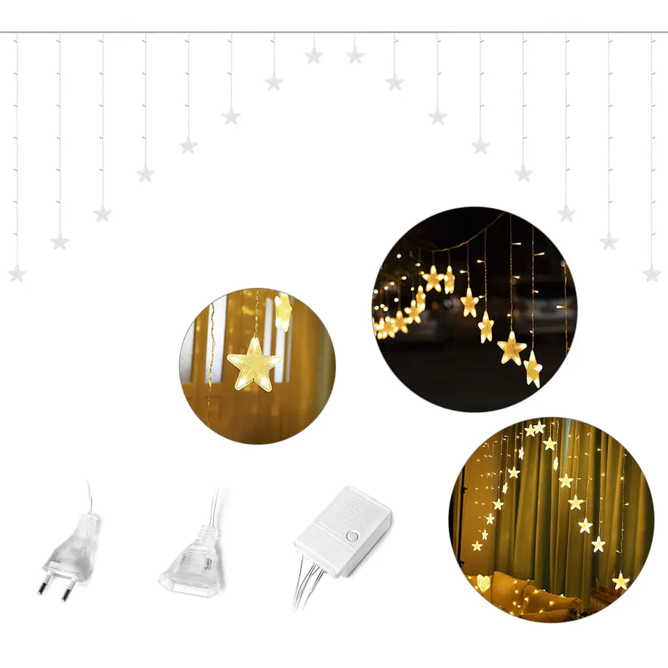 Lights stars Christmas lights hanging curtain 4m 136 LED